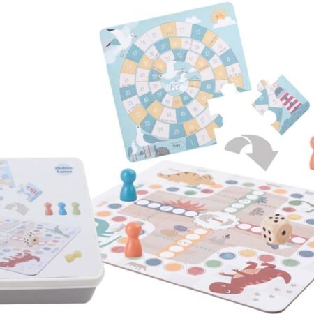 2 IN 1 GAME IN TIN BOX LUDO THE GAME OF GOOSE - Dosylane