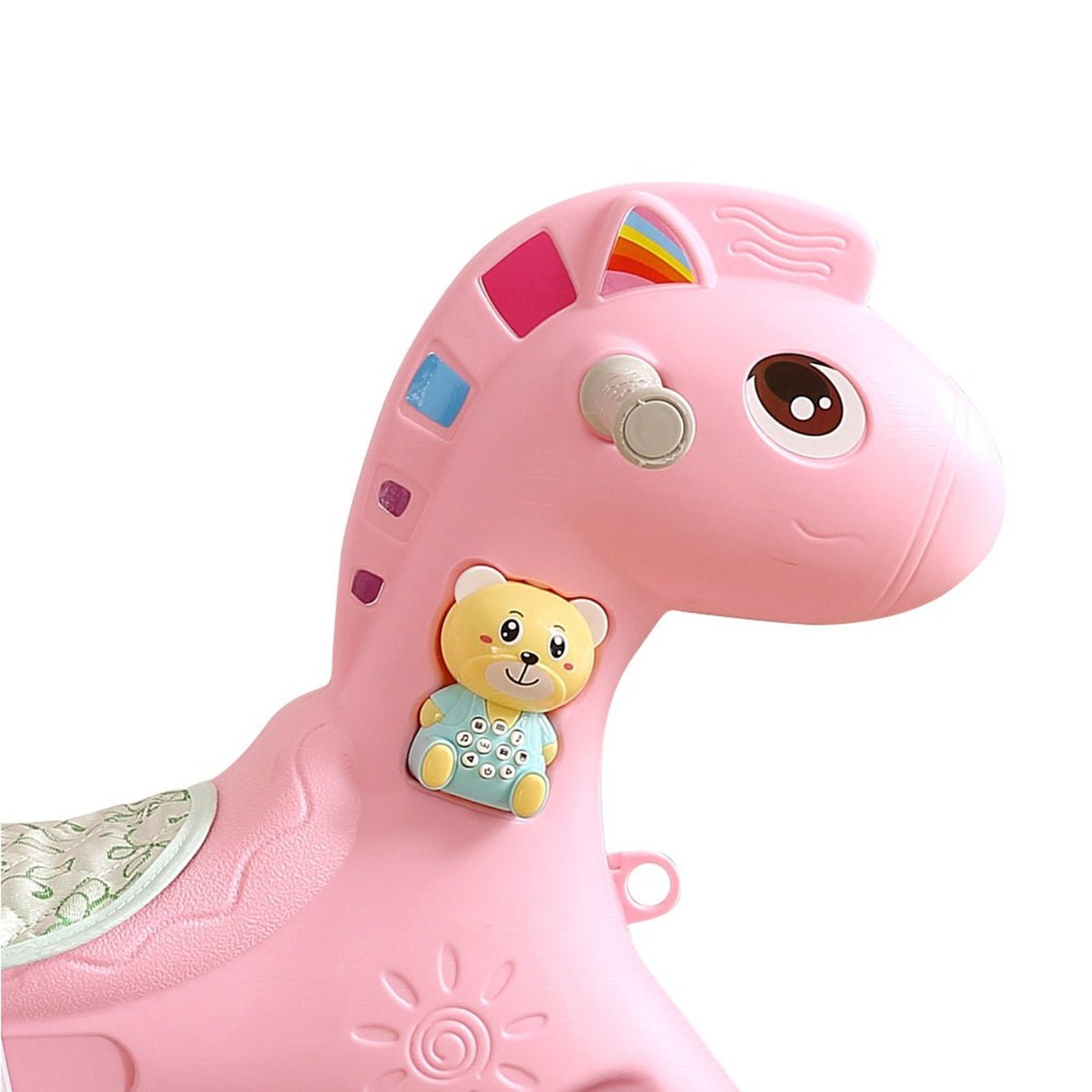 4-in-1 Baby Rocking Horse Ride On Toy - Pink - Dosylane