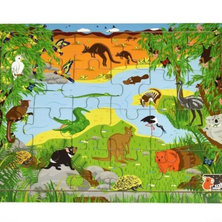 AUSTRALIAN ANIMAL AND NAMES JIGSAW PUZZLE 24PCS - Dosylane
