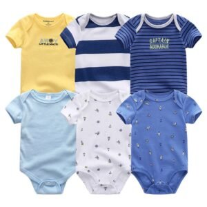Baby Boy Organic Cotton Bodysuit Pack of 6 - Dosylane