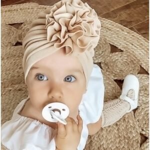 Baby Girl Cream Turban Head Wrap - Dosylane