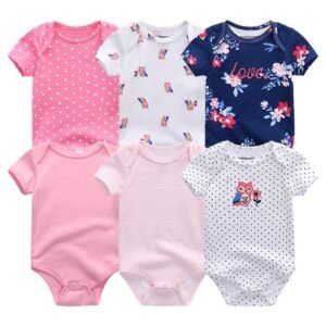 Baby Girl Organic Cotton Bodysuit Pack of 6 - Dosylane