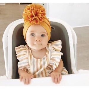 Baby Girl Turban and Head Wrap - Yellow - Dosylane