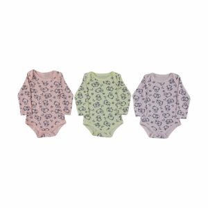 Baby Girls Long Sleeve Bodysuit 3 Packs - Pattern - Dosylane
