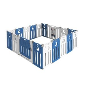 Baby Playpen Foldable Child Safety Gate 18 Panels - Blue - Dosylane