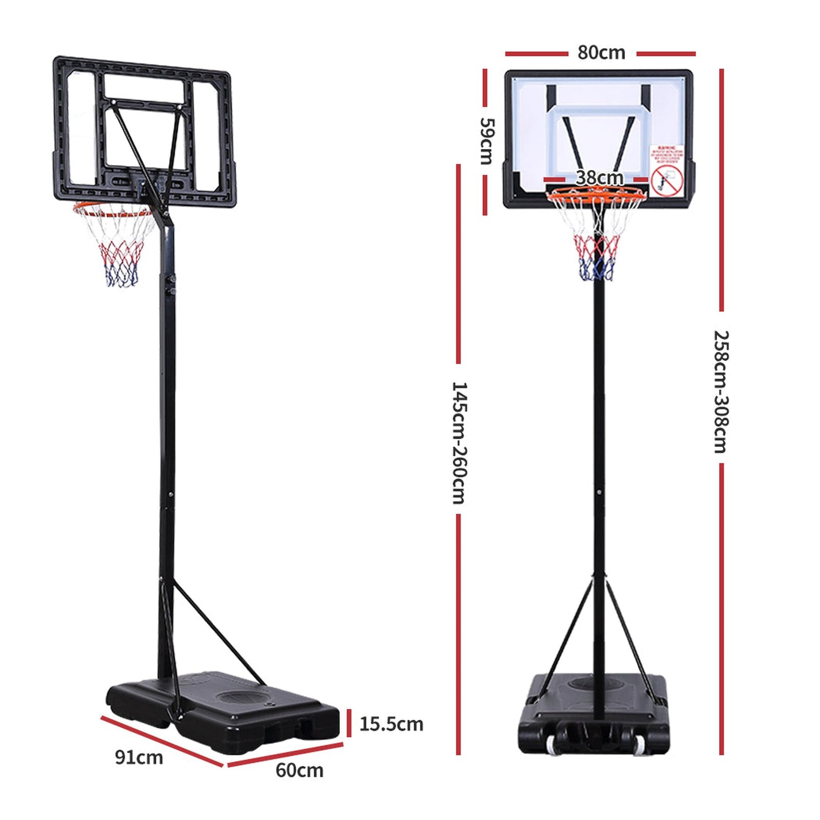 Basketball Hoop Stand With Adjustable Height - Dosylane