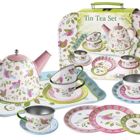 BIRD TIN TEA SET IN SUITCASE - Dosylane