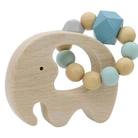 CALM & BREEZY ELEPHANT RATTLE WITH SILICONE BEAD - Dosylane