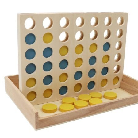 CALM & BREEZY WOODEN 4 IN A ROW GAME BOATHOUSE BLUE - Dosylane