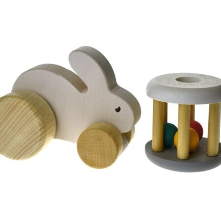 CALM & BREEZY WOODEN RATTLE + RABBIT - Dosylane
