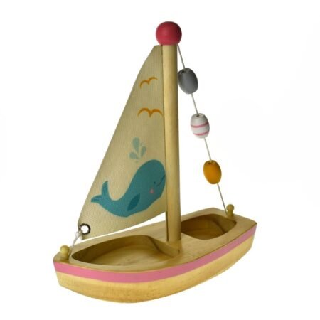 CALM & BREEZY WOODEN SAILBOAT WHALE - Dosylane