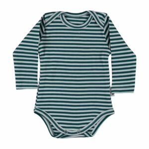 Cotton Stripe Infant Bodysuit - Green - Dosylane