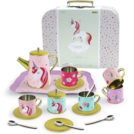 DELUXE UNICORN TIN TEA SET IN SUITCASE 18PCS - Dosylane