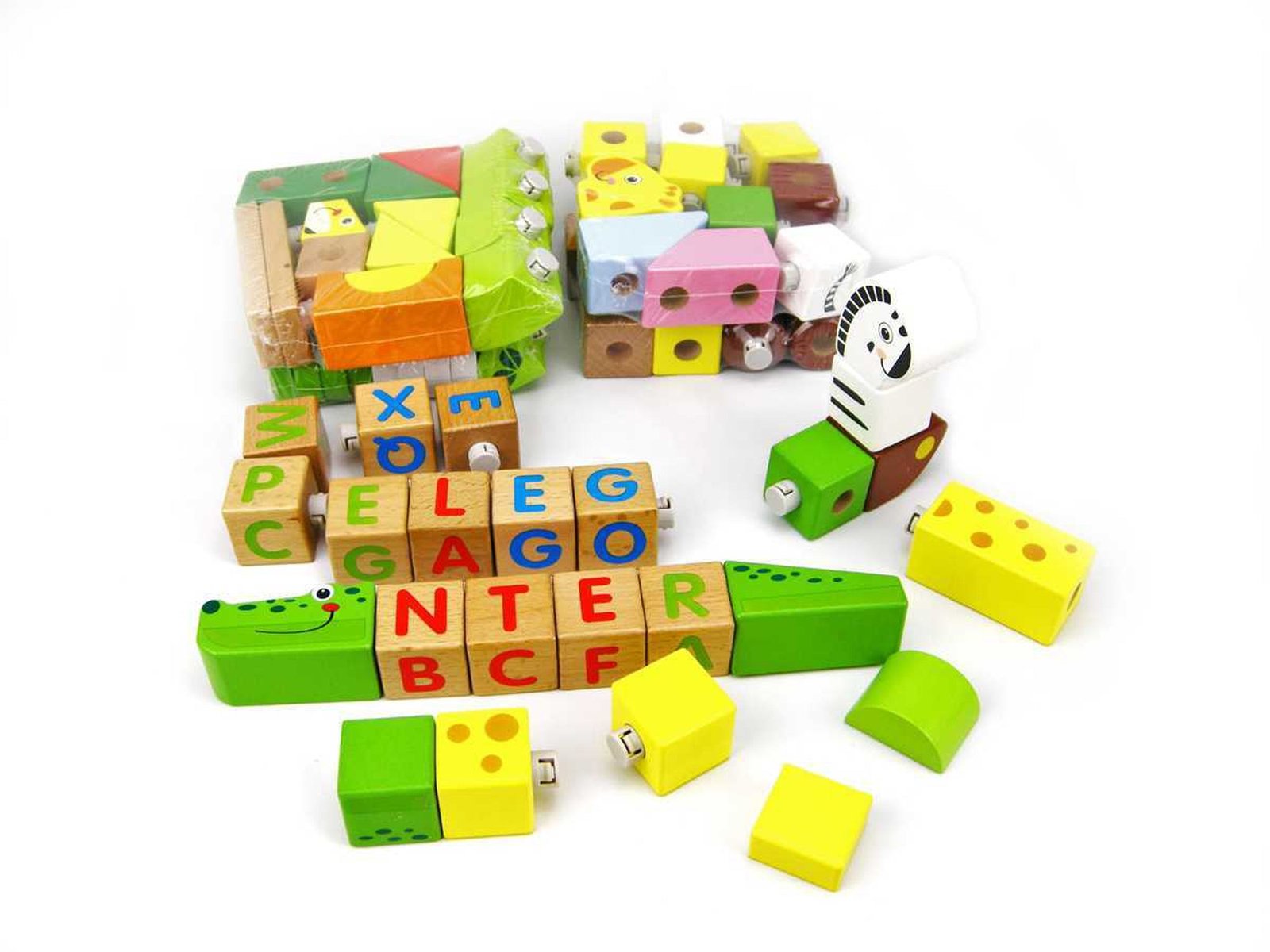 FOREST ANIMAL AND LETTER BLOCKS 80PCS - Dosylane