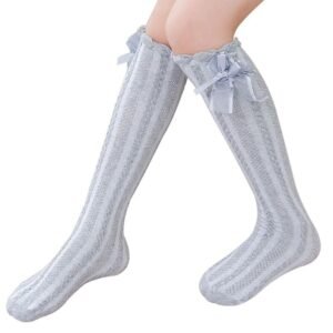 Girls Grey Knee High Socks - Dosylane