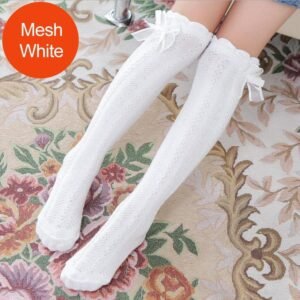 Girls Knee High Socks - White - Dosylane