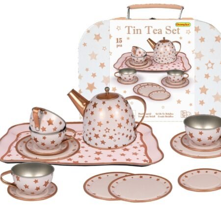 GOLD STAR TIN TEA SET IN SUITCASE - Dosylane