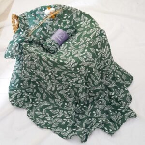 Green Leaf Organic Cotton Muslin Baby Swaddle Wrap - Dosylane