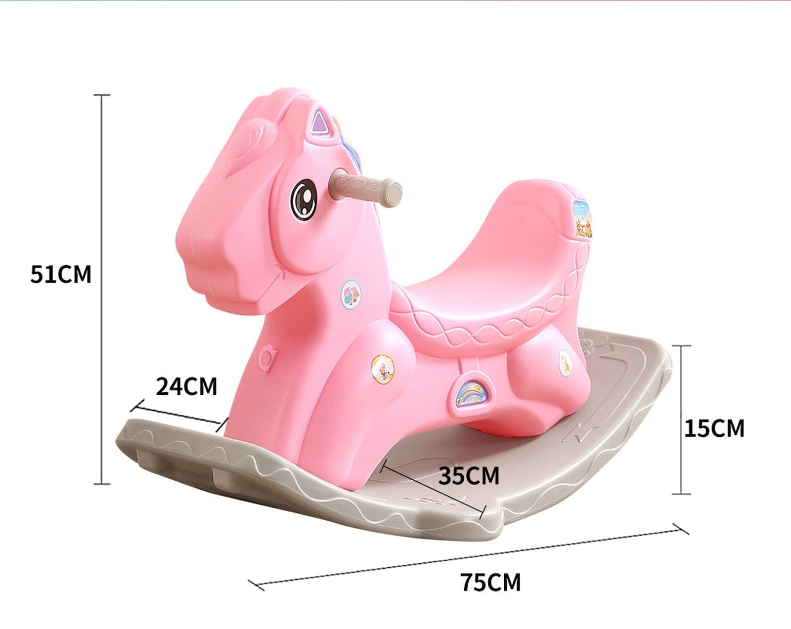 Kids Rocking Horse - Pink - Dosylane