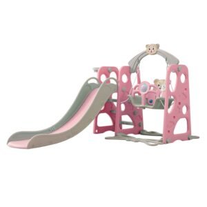Kids Slide Swing Basketball Activity Center - Pink - Dosylane