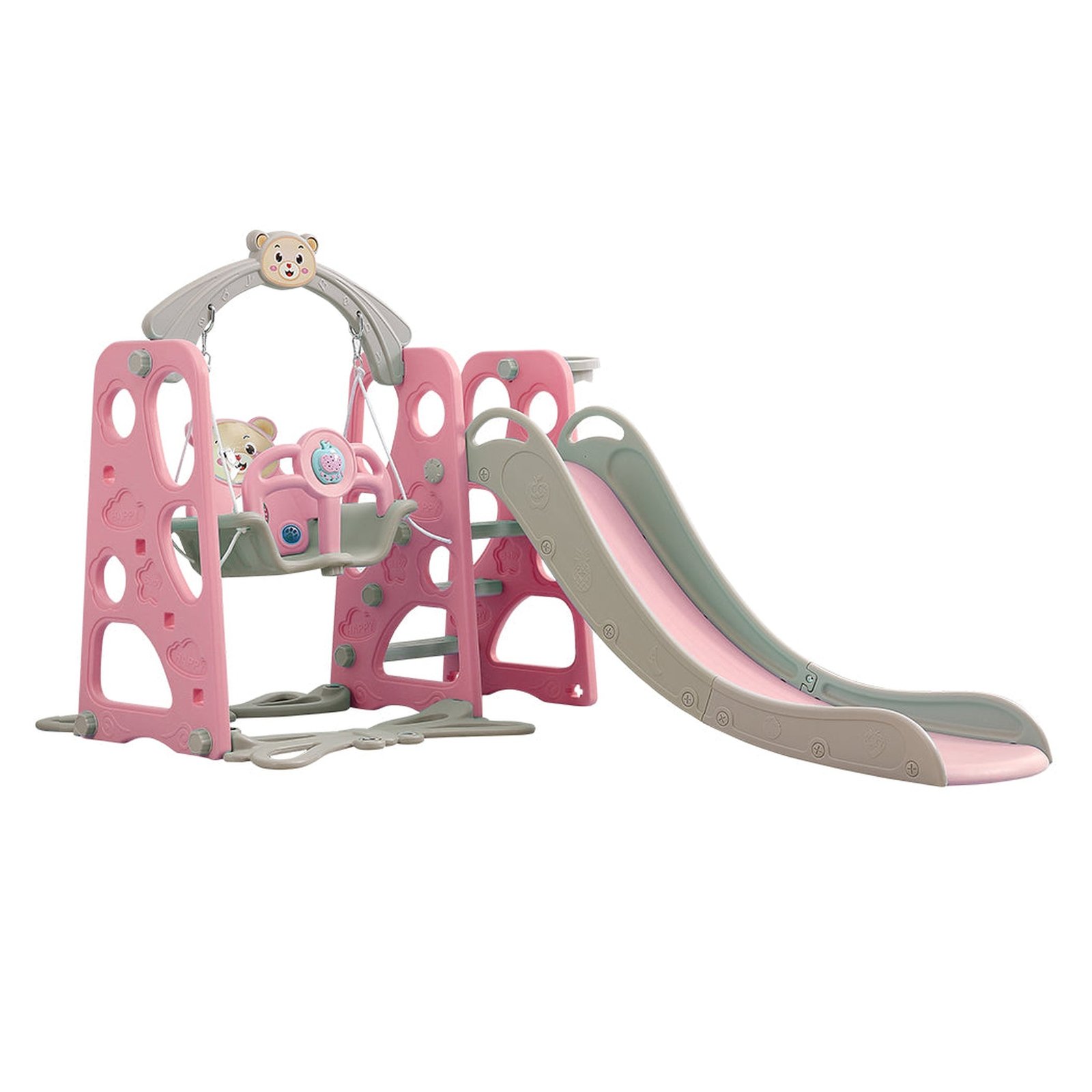 Kids Slide Swing Basketball Activity Center - Pink - Dosylane