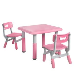 Kids Table and Chairs And Study Desk Set - Pink - Dosylane