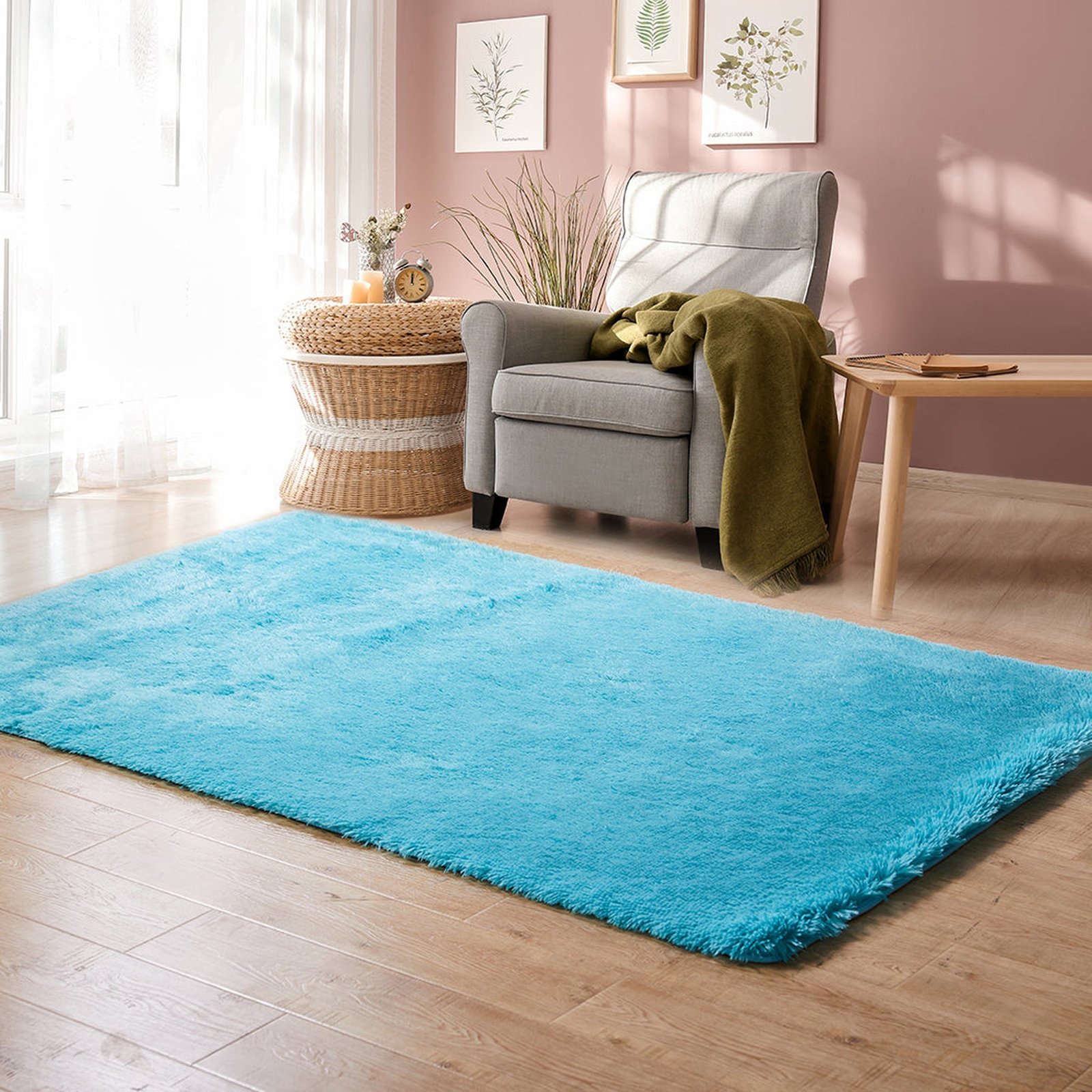 Nursery Soft Shag Rug 120x160cm - Blue - Image 7