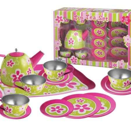 LIME DAISY FLOWER TIN TEA SET 15PCS - Dosylane