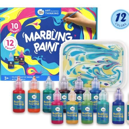 MARBLING PAINT - 12 COLOURS CRAFT KIT - Dosylane