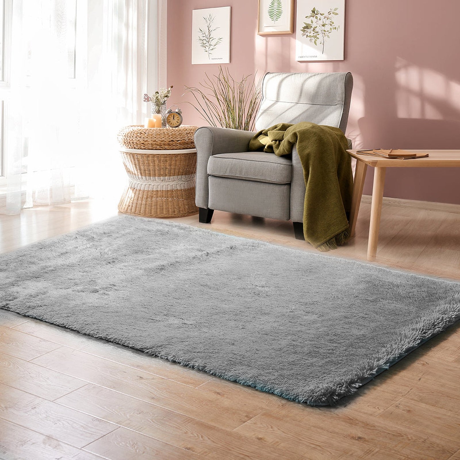 Nursery Shag Rug 200x230cm - Grey - Dosylane
