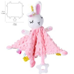 Pink Rabbit Security Blanket and Teether - Dosylane