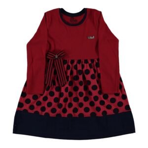Polka Dot Girl Dress - Red - Dosylane