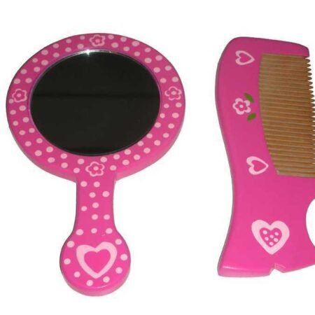 PRICE FOR ONE PINK MIRROR & COMB SET RANDOMLY PICK - Dosylane