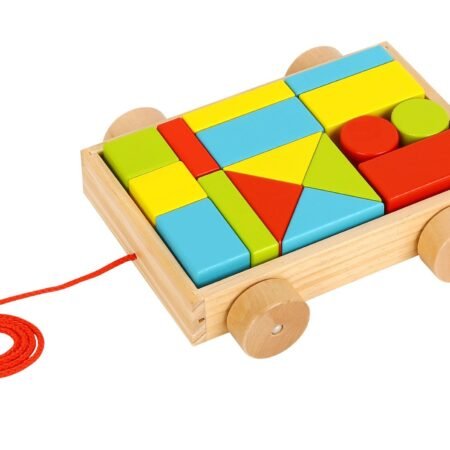 PULL ALONG CART WITH BLOCKS SMALL - Dosylane