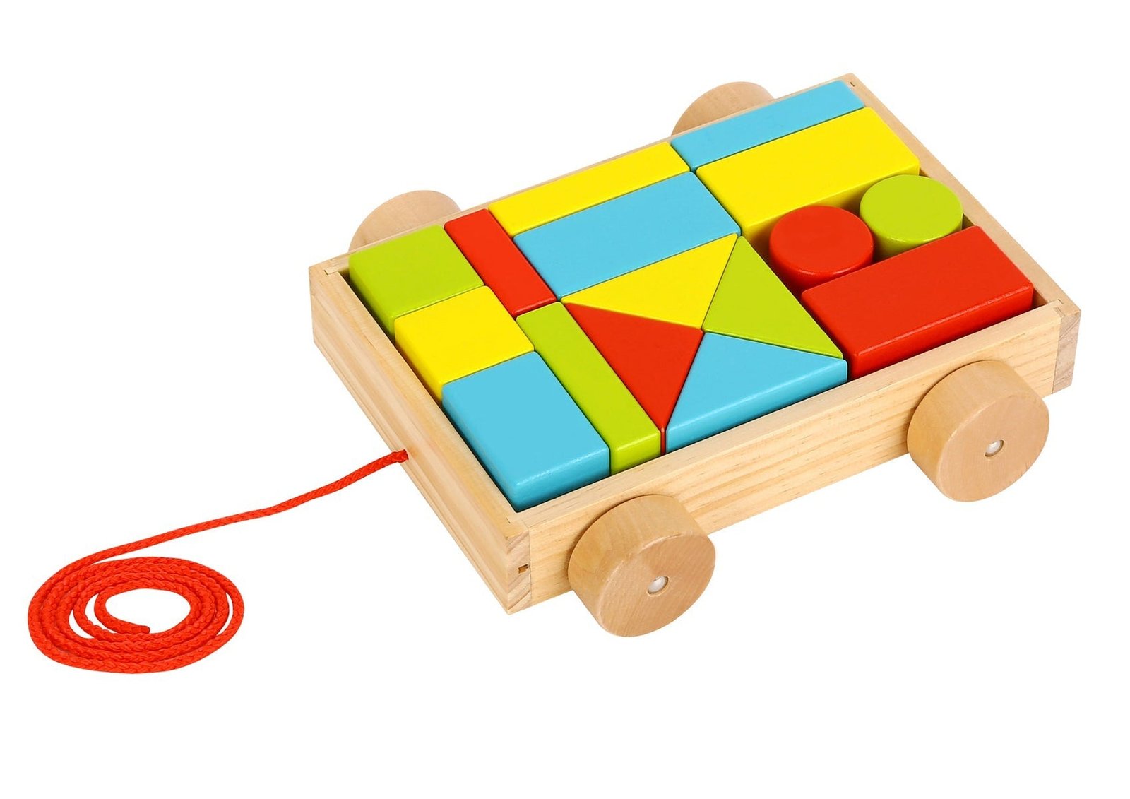 PULL ALONG CART WITH BLOCKS SMALL - Dosylane