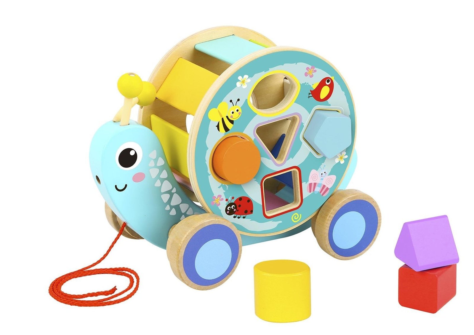 PULL ALONG SNAIL WITH ROLLING WHEEL & BLOCKS - Dosylane