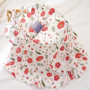 Rose Organic Cotton Muslin Baby Swaddle Wrap - Dosylane