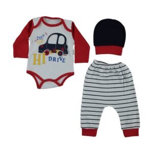 Rover Baby Boy Cotton Romper Set and Beanie - Dosylane