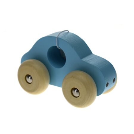 SIMPLE WOODEN TOY CAR - BLUE - Dosylane