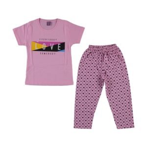 Soft Organic Cotton Girls Pyjamas - Pink - Dosylane