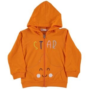 Star Girl Hoodie Cotton Rich - Orange - Dosylane