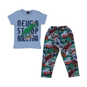 T-Rex Dino Baby Boy Pyjamas - Blue - Dosylane