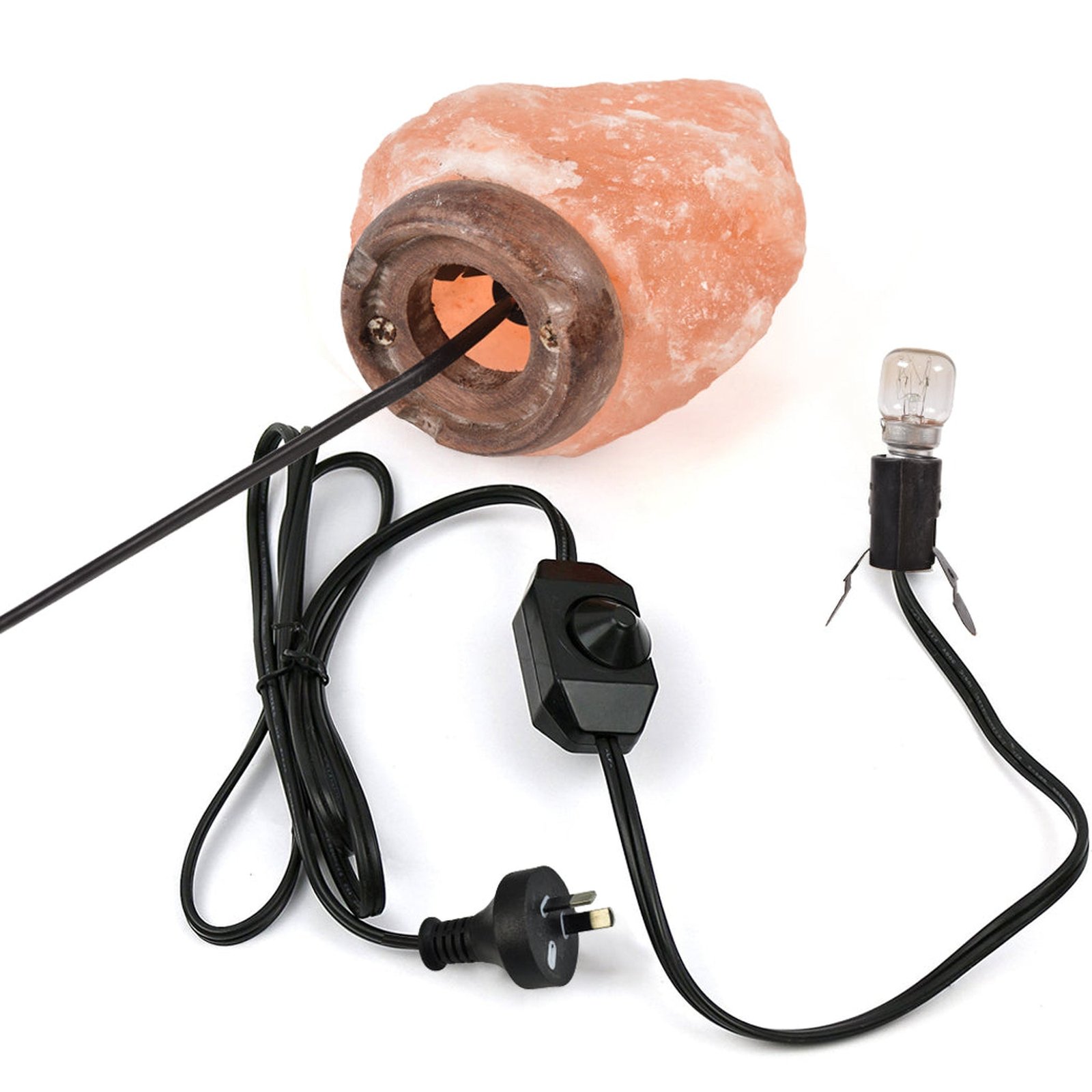 Two Himalayan Salt Lamps Natural Rock Crystal With Light Dimmer Switch - Dosylane