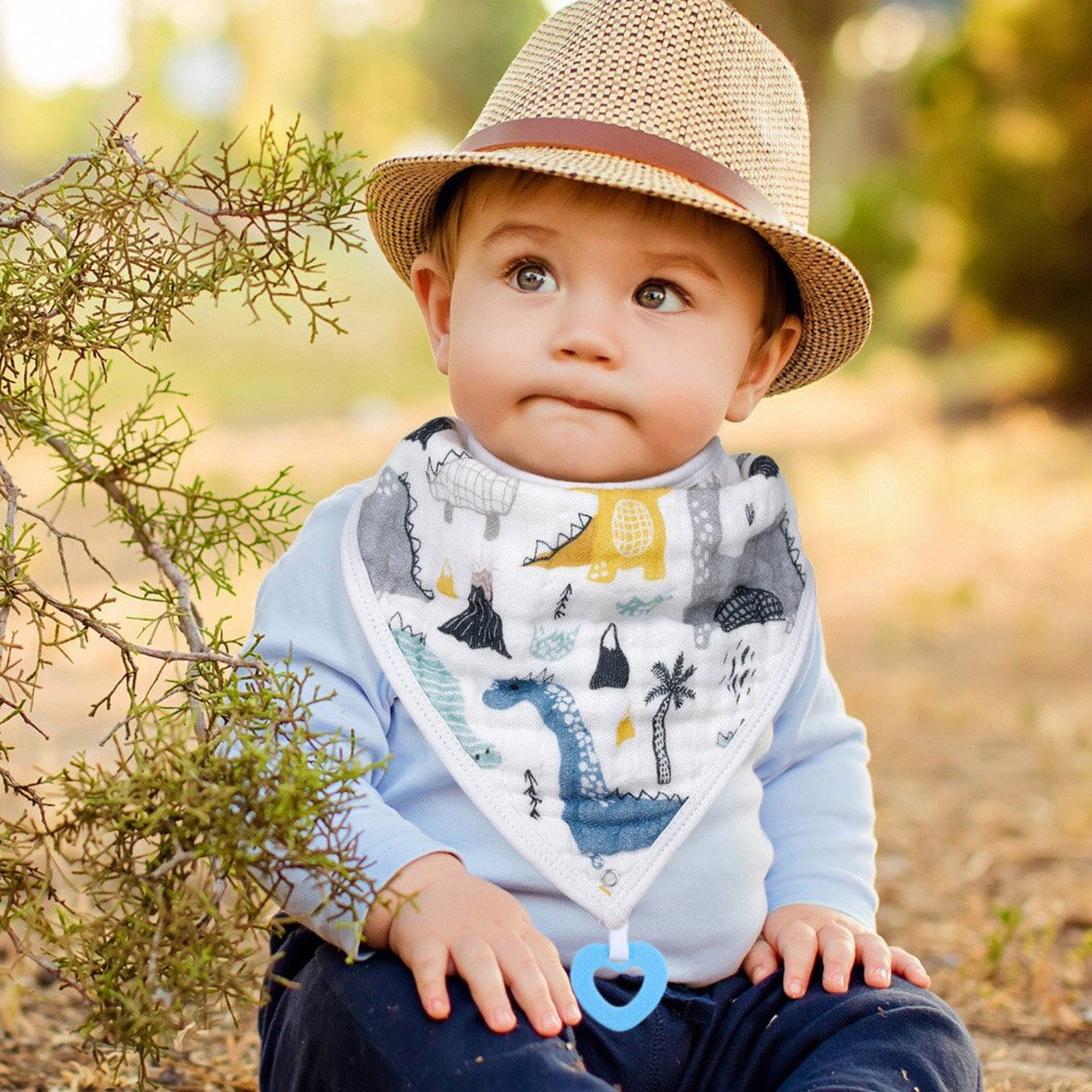 Waterproof Bandana Drool Bibs With Teething Toys 3 Packs - Dosylane