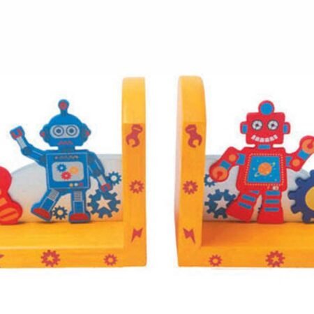 WOODEN ROBOT BOOKEND - Dosylane