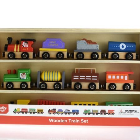 WOODEN TRAIN & CARRIAGE SET - Dosylane
