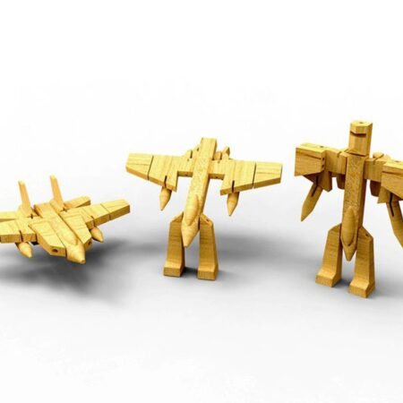 WOODEN TRANSFORMER LARGE - FIGHTER JET - Dosylane